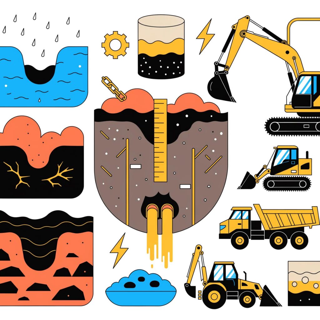 Visual representation of factors influencing costs in professional trenching services